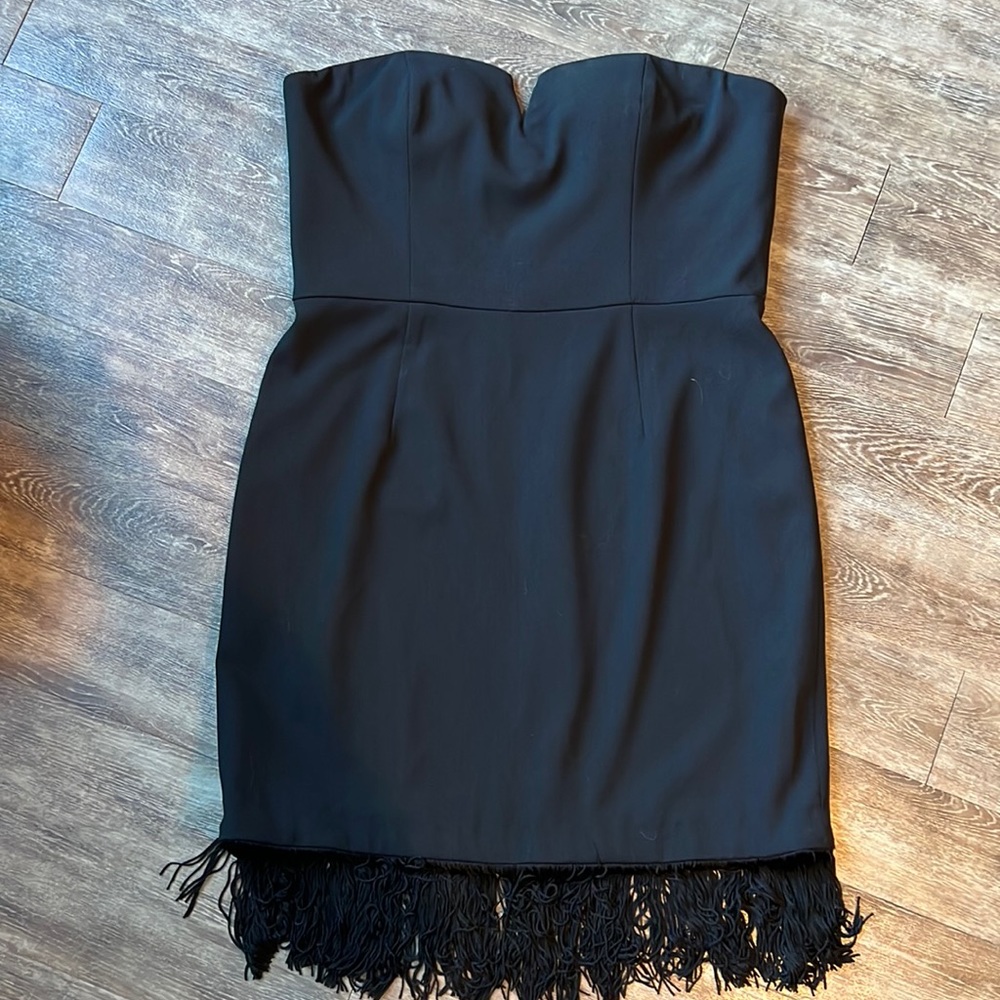 Black dress with fringe bottom